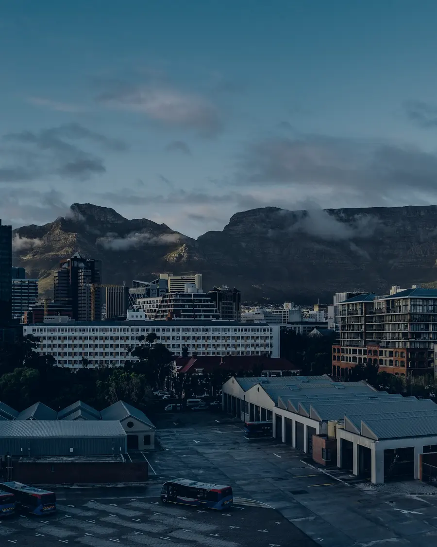 First light on Table Mountain over the Cape Town city centre